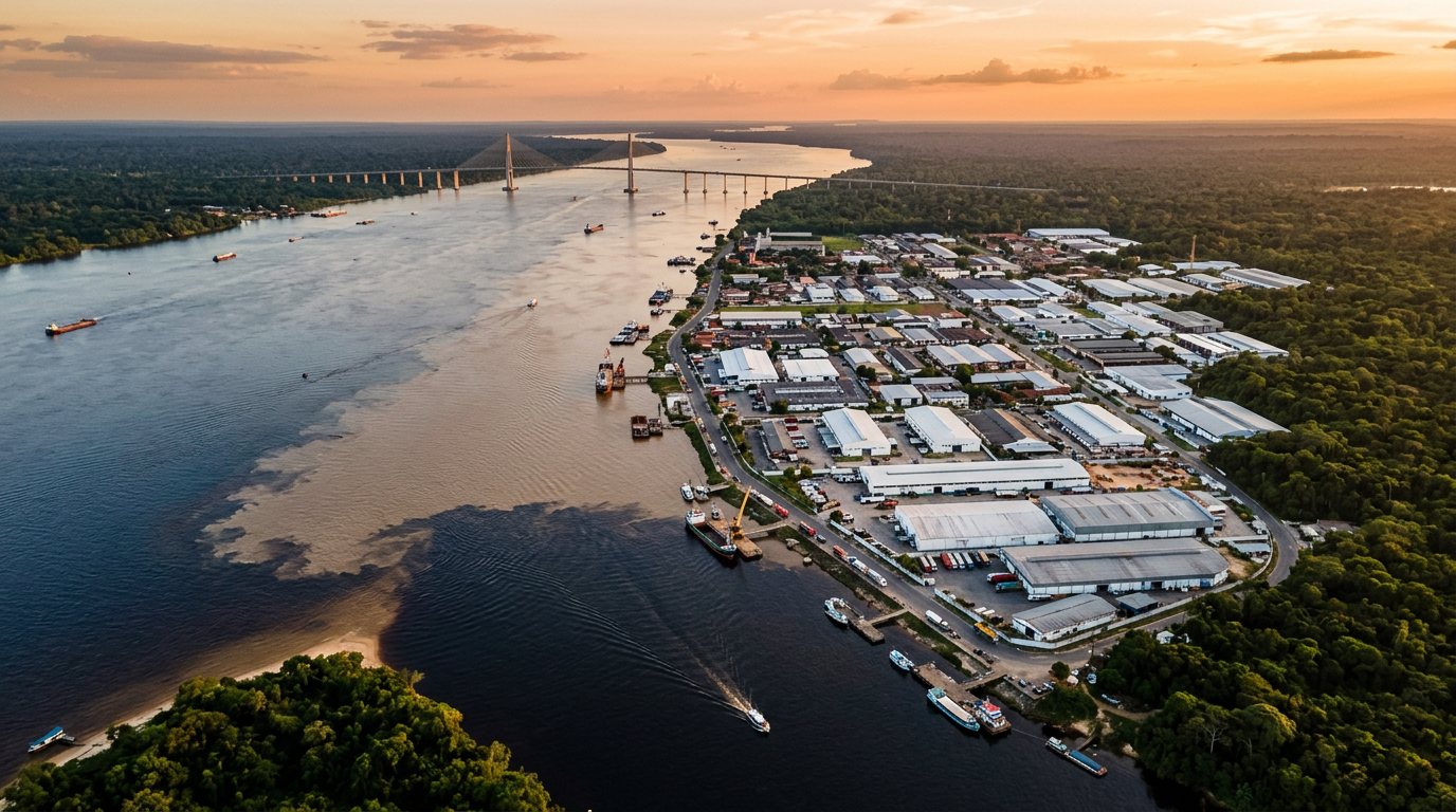 Vista aérea do Distrito Industrial de Manaus